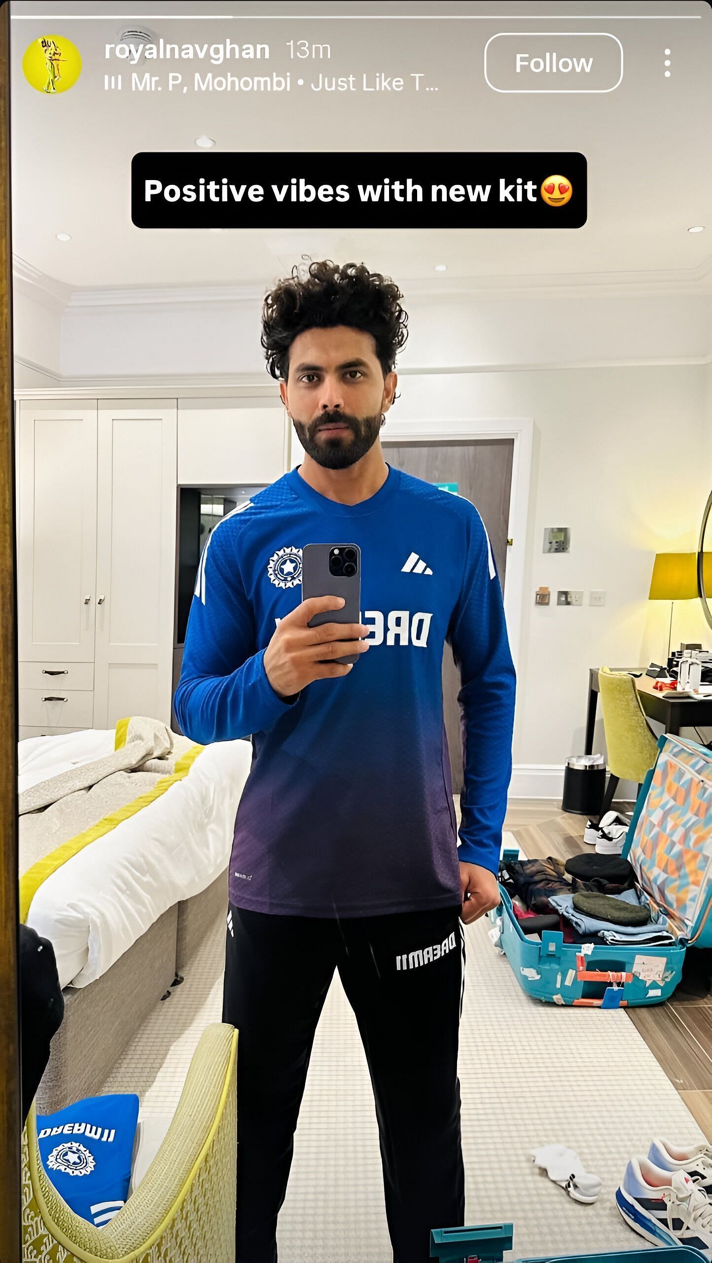 Screenshot of Ravindra Jadeja's Instagram story - Source: Ravindra Jadeja/IG
